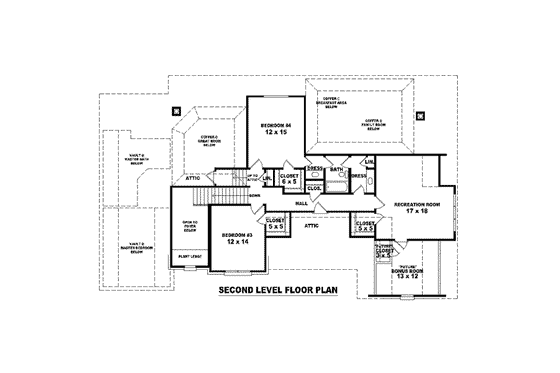 Floor Plan - Upper Floor for Colonial House Plan #81-1579 - 3 bed, 3 bath