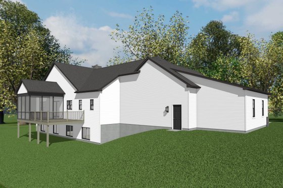 Exterior - Rear Elevation 1 for Craftsman House Plan #49-290 - 2 bed, 2 bath