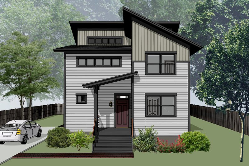 House Blueprint - Modern Exterior - Front Elevation Plan #79-351