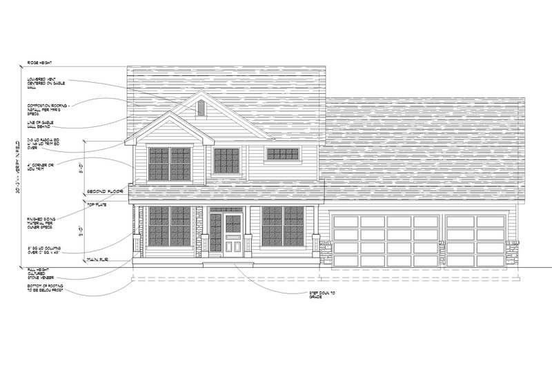House Design - Exterior - Front Elevation 4 for Traditional House Plan #112-207 - 3 bed, 2.5 bath