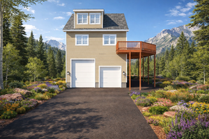 Dream House Plan - Cabin Exterior - Front Elevation Plan #1060-463