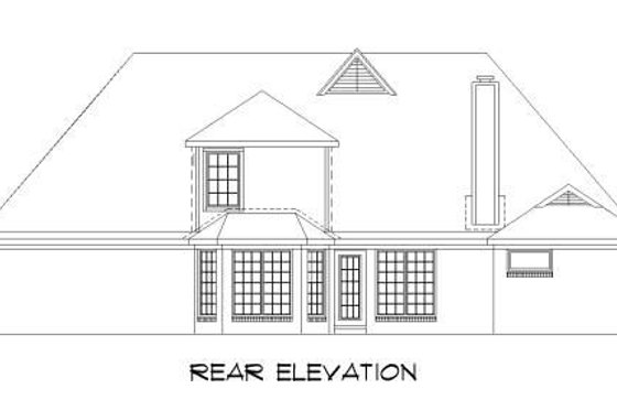 Exterior - Rear Elevation for European House Plan #424-65 - 4 bed, 3 bath