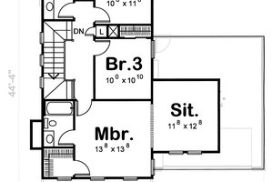 Floor Plan - Upper Floor for Craftsman House Plan #20-1217 - 3 bed, 2.5 bath