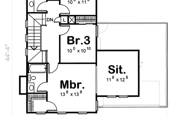 Floor Plan - Upper Floor for Craftsman House Plan #20-1217 - 3 bed, 2.5 bath