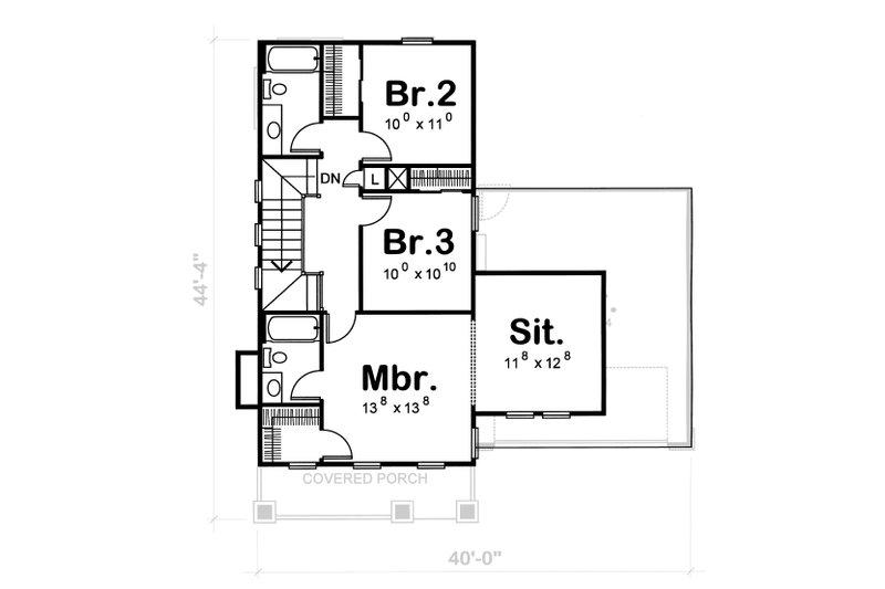 Home Plan - Floor Plan - Upper Floor for Craftsman House Plan #20-1217 - 3 bed, 2.5 bath