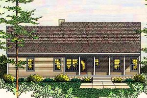 Exterior - Rear Elevation for Country House Plan #406-132 - 3 bed, 2 bath