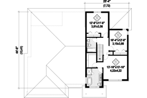 Floor Plan - Upper Floor for Contemporary House Plan #25-4609 - 4 bed, 3 bath