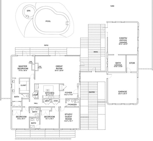 Architectural House Design - Modern Floor Plan - Main Floor Plan #535-9