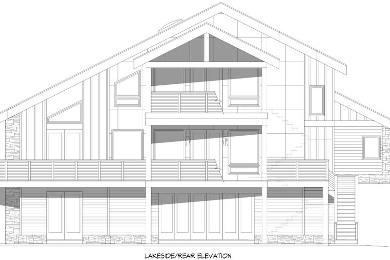 Dream House Plan - Exterior - Rear Elevation 2 for Beach House Plan #932-1073 - 3 bed, 3 bath