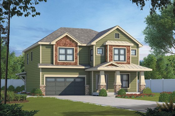 Exterior - Front Elevation 3 for Craftsman House Plan #20-2325 - 4 bed, 3.5 bath