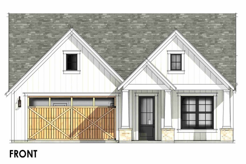House Blueprint - Exterior - Front Elevation 3 for Craftsman House Plan #1096-192 - 4 bed, 3 bath