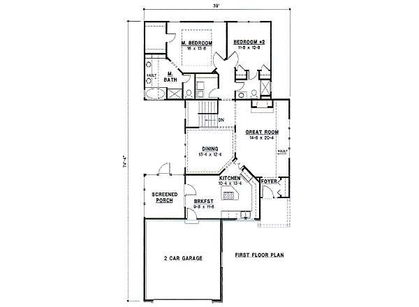 Traditional Floor Plan - Main Floor Plan #67-679