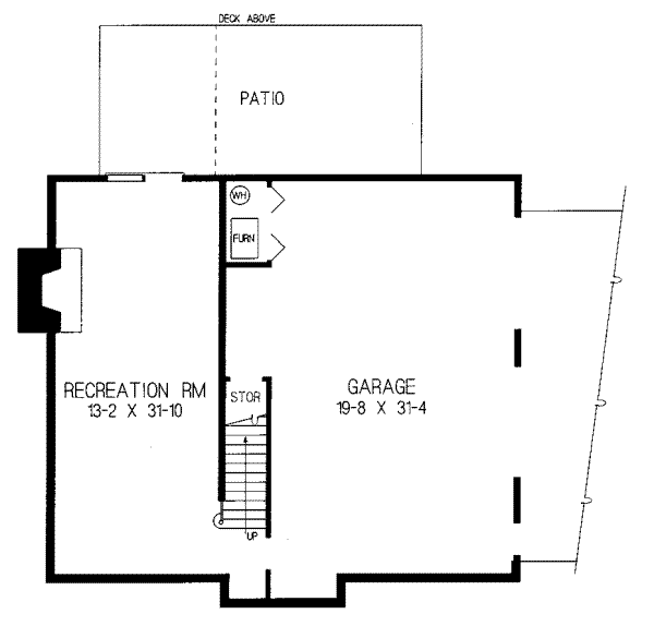 Architectural House Design - European Floor Plan - Lower Floor Plan #72-393