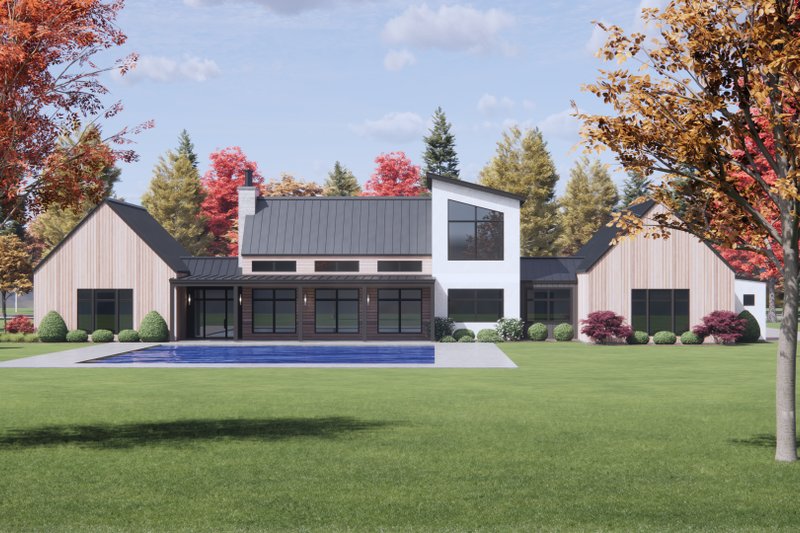 House Blueprint - Exterior - Rear Elevation for Modern House Plan #1096-122 - 4 bed, 4.5 bath