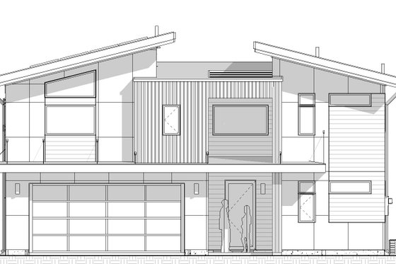 Exterior - Front Elevation 3 for Modern House Plan #895-167 - 2 bed, 2.5 bath