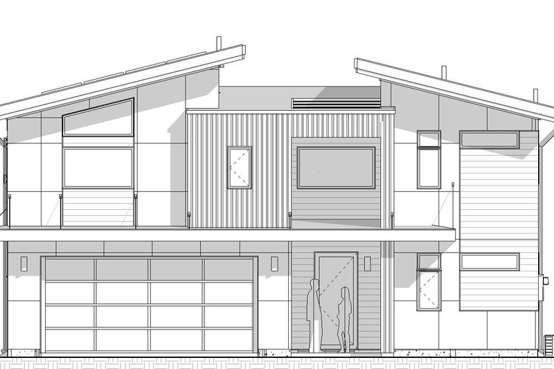Home Plan - Exterior - Front Elevation 3 for Modern House Plan #895-167 - 2 bed, 2.5 bath