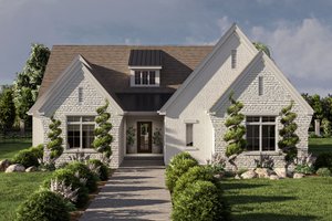 Cottage Exterior - Front Elevation Plan #455-410
