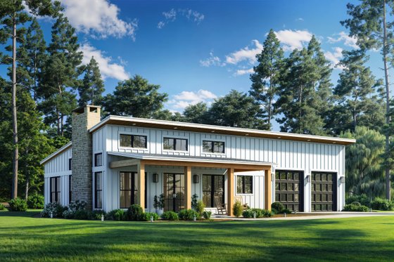 Exterior - Front Elevation 3 for Barndominium House Plan #430-394 - 2 bed, 2 bath