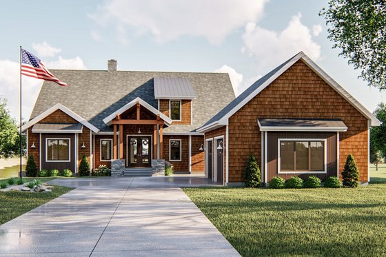 Exterior - Front Elevation for Craftsman House Plan #455-310 - 3 bed, 3.5 bath
