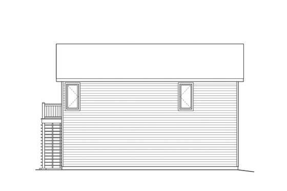 Exterior - Rear Elevation for Traditional House Plan #22-402 - 1 bed, 1 bath