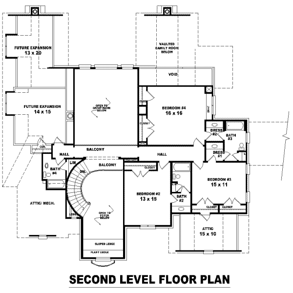 European Floor Plan - Upper Floor Plan #81-1348