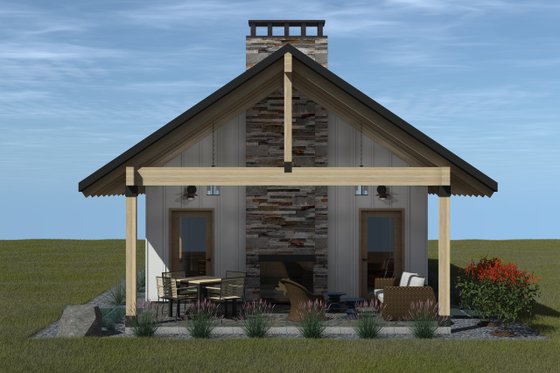 Exterior - Front Elevation 3 for Cottage House Plan #933-17 - 2 bed, 2 bath