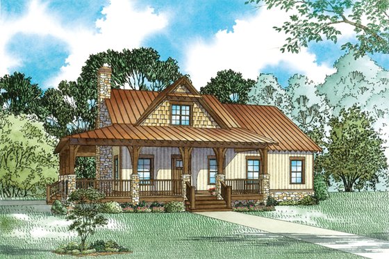 Exterior - Front Elevation 5 for Craftsman House Plan #17-3427 - 2 bed, 2.5 bath