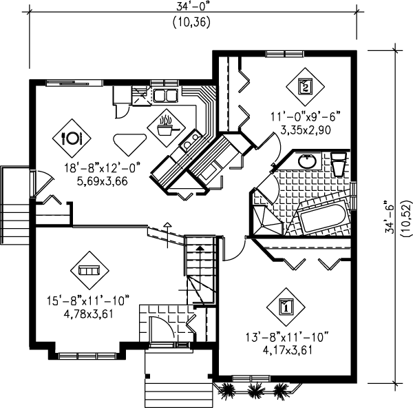 Ranch Floor Plan - Main Floor Plan #25-1174