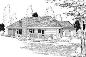 Exterior - Rear Elevation for Traditional House Plan #312-251 - 3 bed, 2 bath