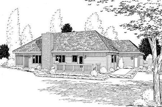 Exterior - Rear Elevation for Traditional House Plan #312-251 - 3 bed, 2 bath