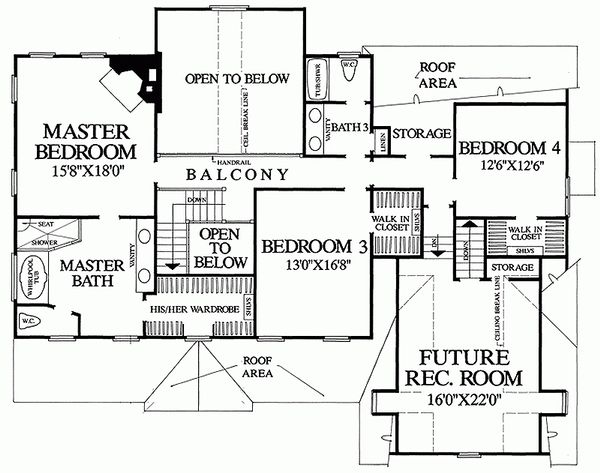 Dream House Plan - Country Floor Plan - Upper Floor Plan #137-150
