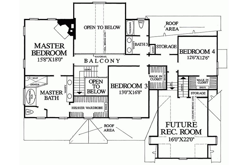 Home Plan - Floor Plan - Upper Floor for Country House Plan #137-150 - 4 bed, 3.5 bath