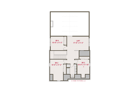 Floor Plan - Upper Floor for Tudor House Plan #461-104 - 5 bed, 2.5 bath