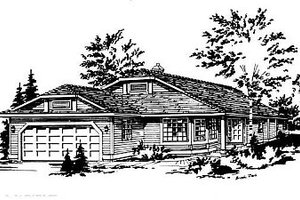 Ranch Exterior - Front Elevation Plan #18-142