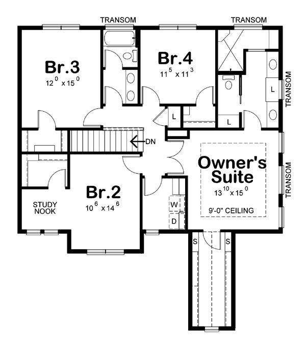 House Plan Design - Country Floor Plan - Upper Floor Plan #20-2293