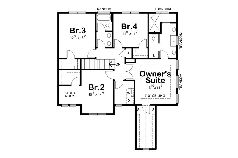 House Plan Design - Floor Plan - Upper Floor for Country House Plan #20-2293 - 4 bed, 2.5 bath