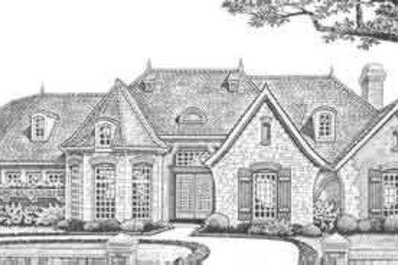 Exterior - Front Elevation for European House Plan #310-338 - 3 bed, 3.5 bath