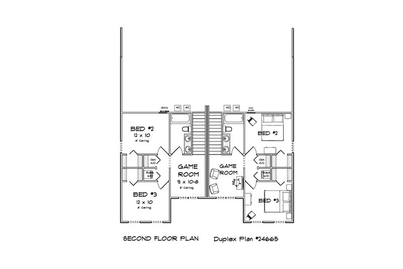 Architectural House Design - Floor Plan - Upper Floor for Traditional House Plan #513-2458 - 3 bed, 2 bath