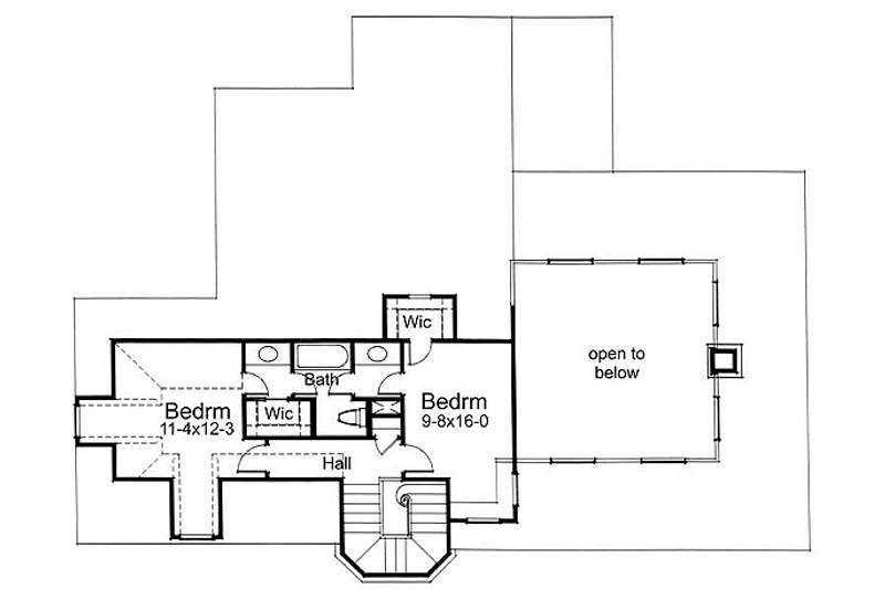 Architectural House Design - Floor Plan - Upper Floor for Country House Plan #120-148 - 3 bed, 3 bath