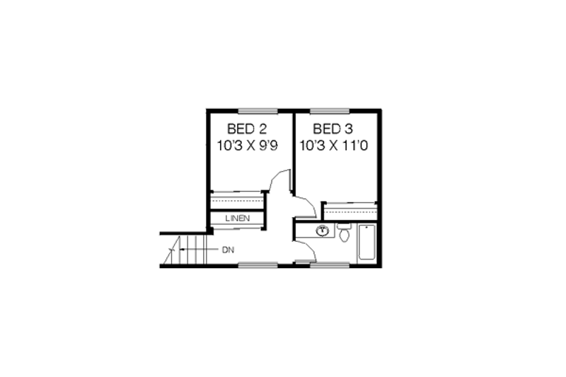 House Plan Design - Floor Plan - Upper Floor for Traditional House Plan #60-450 - 3 bed, 2.5 bath
