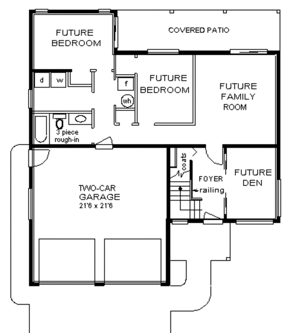 Architectural House Design - European Floor Plan - Lower Floor Plan #18-214