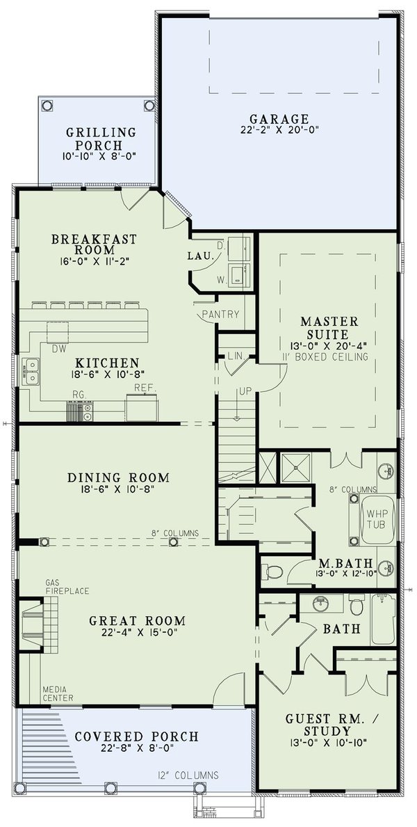 Architectural House Design - Traditional Floor Plan - Main Floor Plan #17-3319
