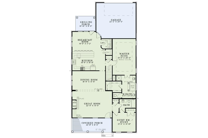 House Plan Design - Floor Plan - Main Floor for Traditional House Plan #17-3319 - 4 bed, 3 bath