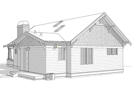 Exterior - Rear Elevation for Craftsman House Plan #895-160 - 2 bed, 2 bath