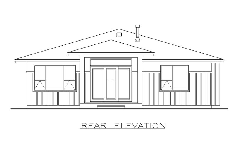 Home Plan - Exterior - Rear Elevation for Prairie House Plan #1100-15 - 2 bed, 2.5 bath
