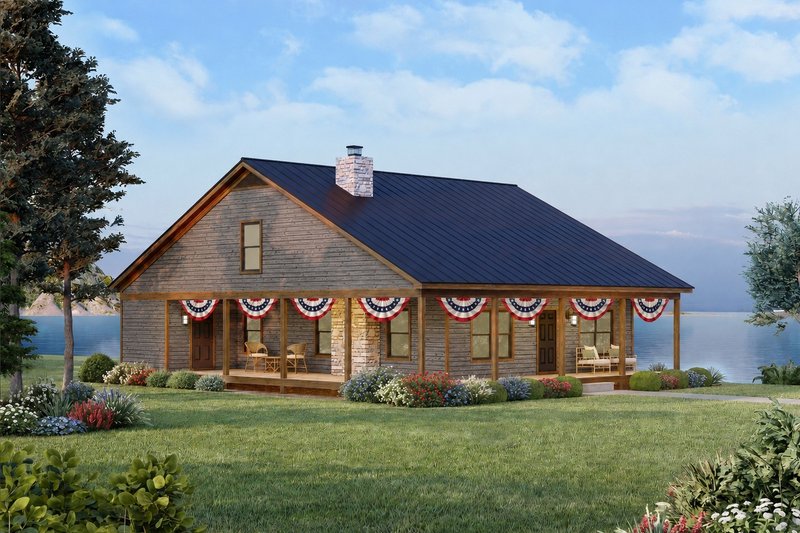 House Plan Design - Exterior - Front Elevation 3 for Country House Plan #932-1420 - 2 bed, 2 bath