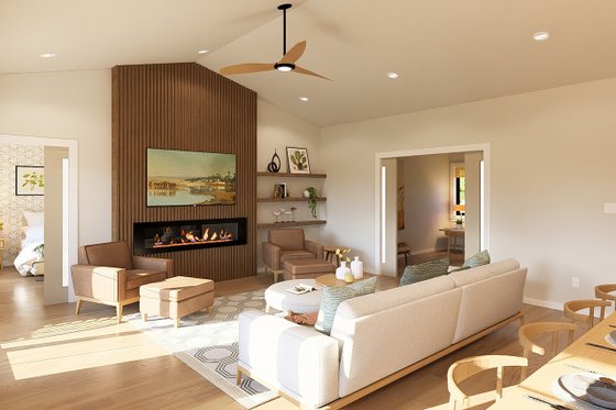 Interior - Family Room 3 for Farmhouse House Plan #126-310 - 3 bed, 2.5 bath