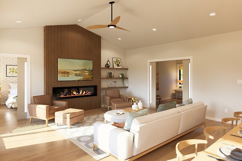 Architectural House Design - Interior - Family Room 3 for Farmhouse House Plan #126-310 - 3 bed, 2.5 bath