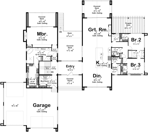 House Blueprint - Beach Floor Plan - Main Floor Plan #455-700