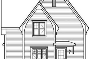 Exterior - Rear Elevation for Farmhouse House Plan #23-820 - 2 bed, 1.5 bath